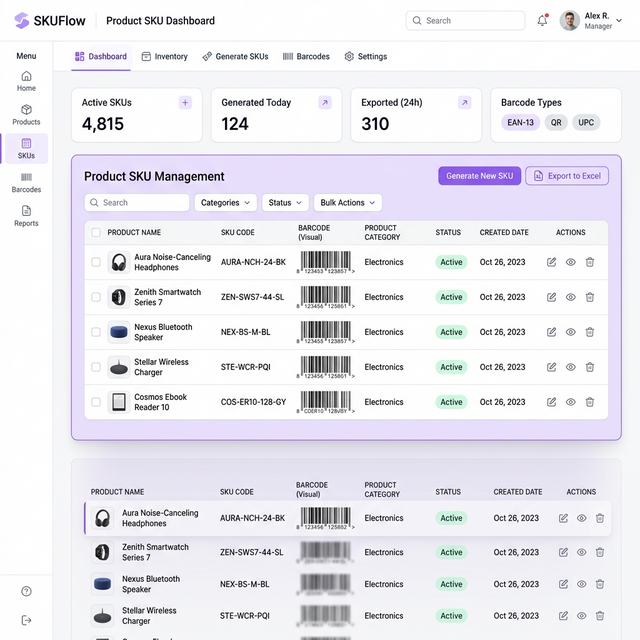 Genera SKU screenshot